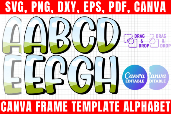 Alphabet Canva Frame Template: Elevating Sublimation and Personalized Design
