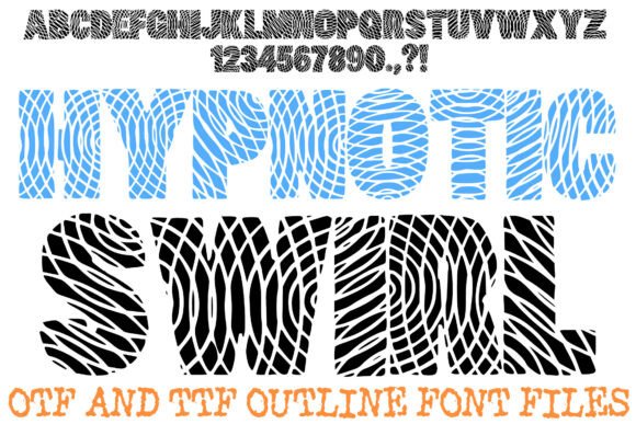 Hypnotic Swirl Font: Bold Texture for Visual Impact