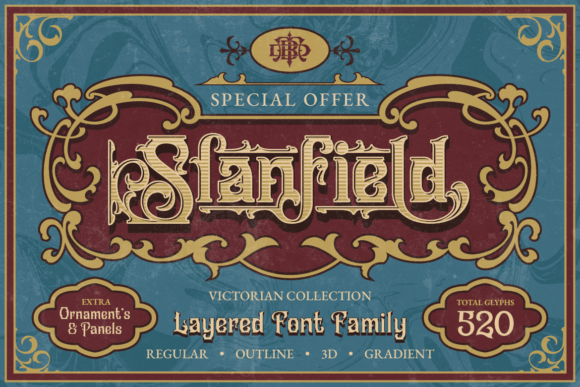 Slanfield: Elevating Brand Identity with Victorian-Inspired Layered Typography